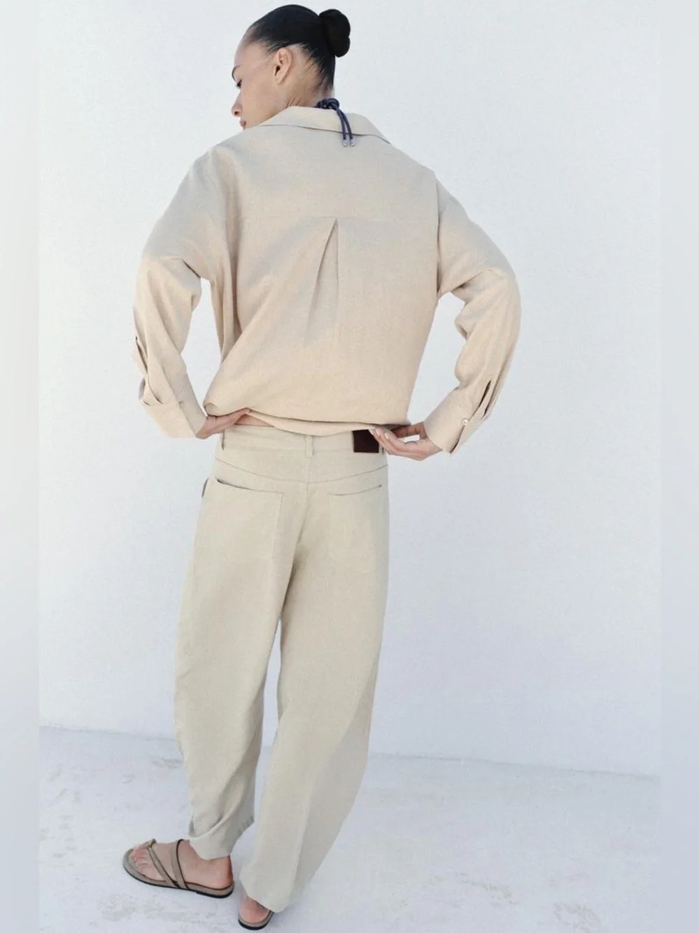 ZARA LINEN BALLOON PANTS